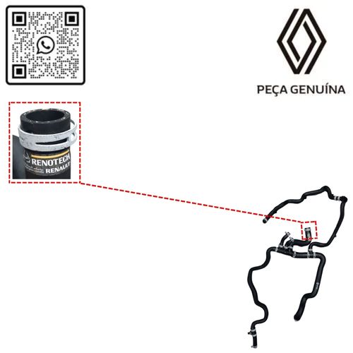 RN 18527R-O 215039185R MANGUEIRA INF. DO RADIADOR DUSTER 2.0 16V F4R imp 4
